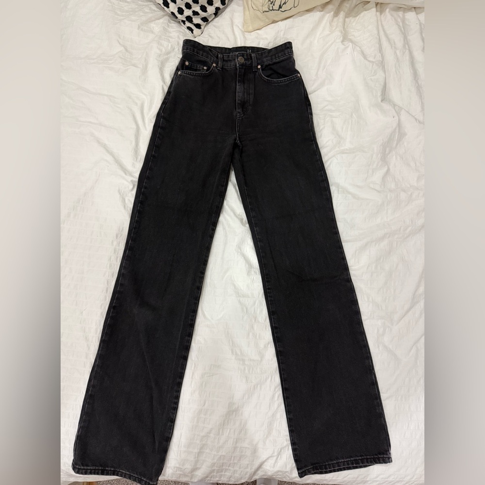 Stradivarius Black Wide Leg Jeans Classic Style
